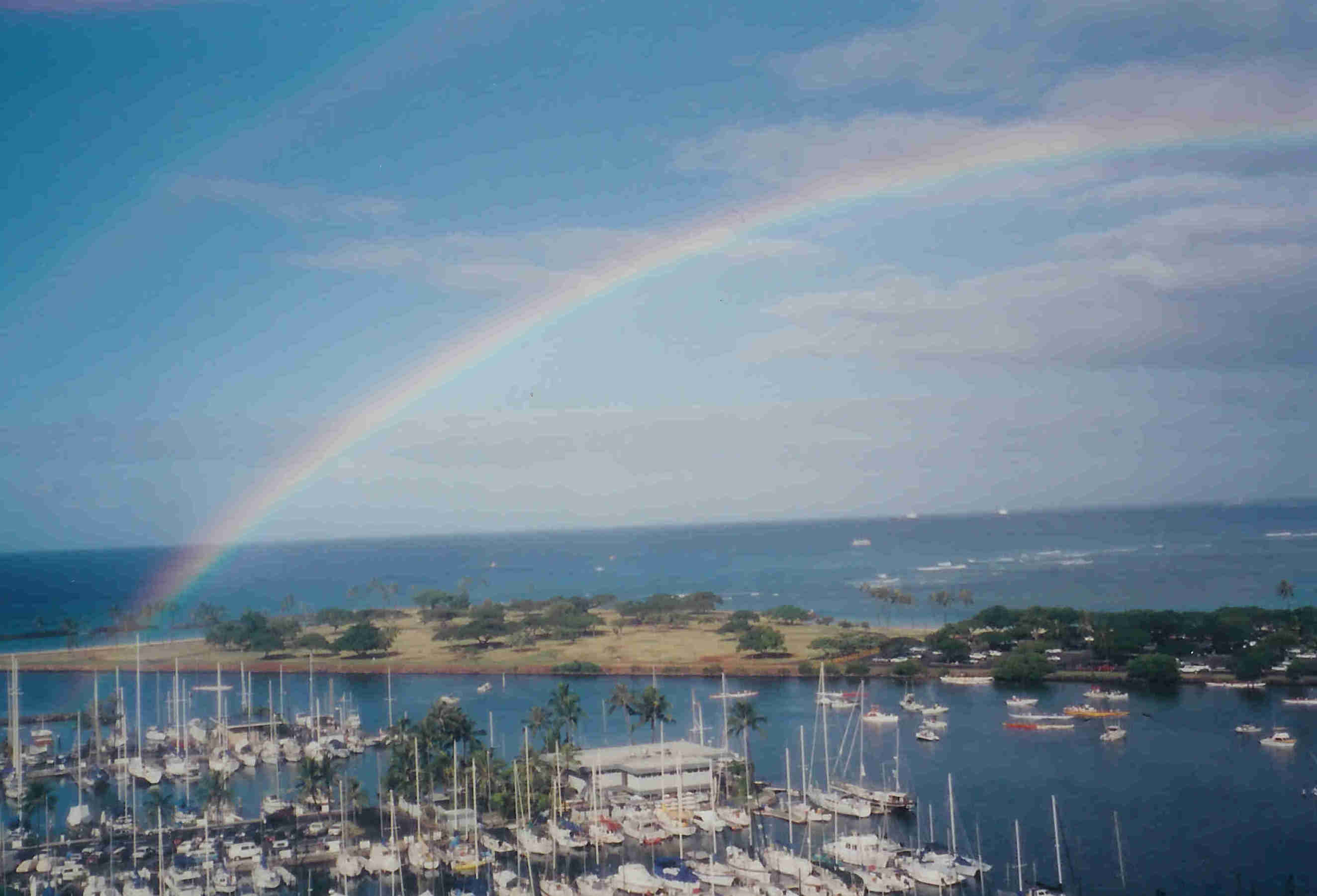Rainbow over Ala Moana, Ala Wai Harbor,Waikiki