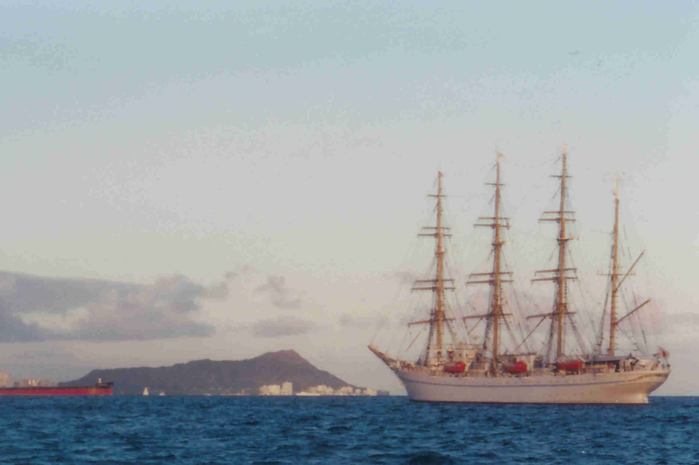 Tall Ship coming into Port of Honolulu