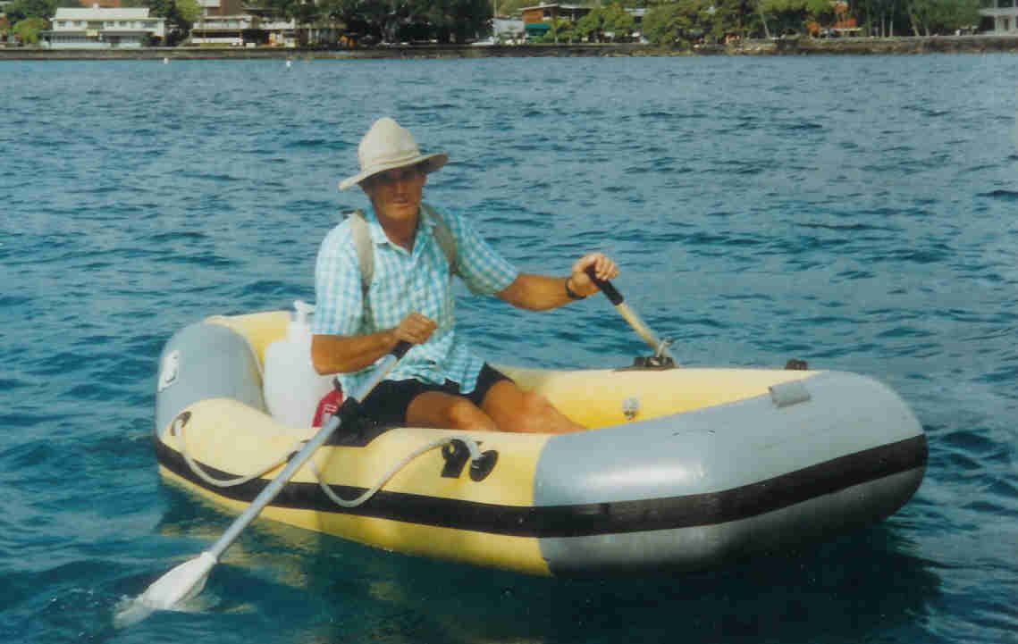 Rowing Ashore in Kona, "the Big Island", Hawaii